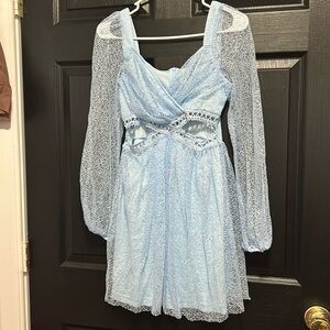 Blue lace dress